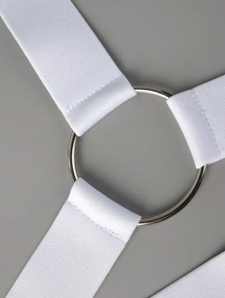 Men's Solid Color Knit Loop Ring Decoration Bodybands